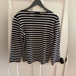 SAINT JAMES Blue Heavyweight Cotton Striped Breton Shirt France XS